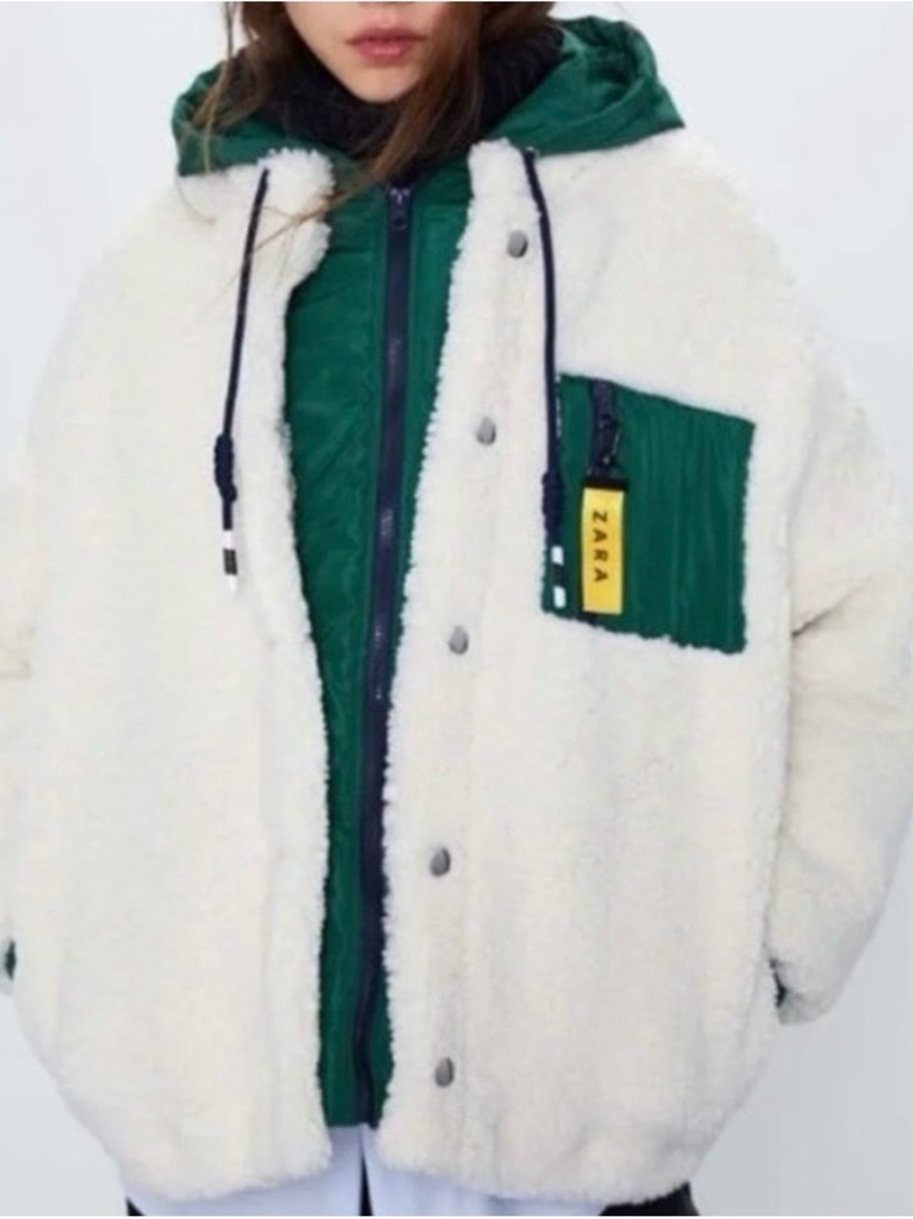 Zara White Sherpa Jacket